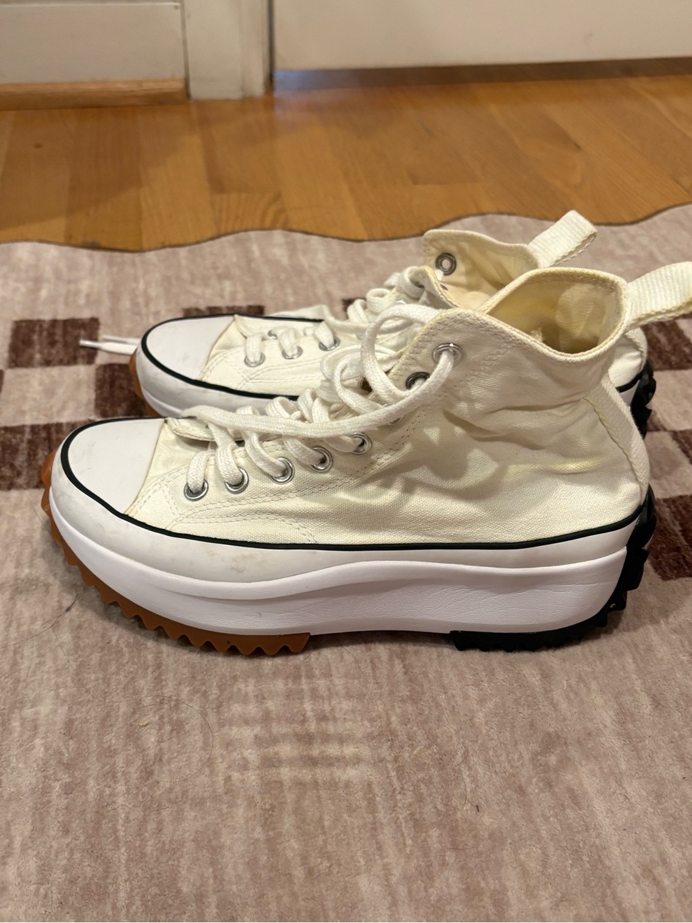 Converse Cream High-Top Platform Sneakers with Gum and Black Sole Accents